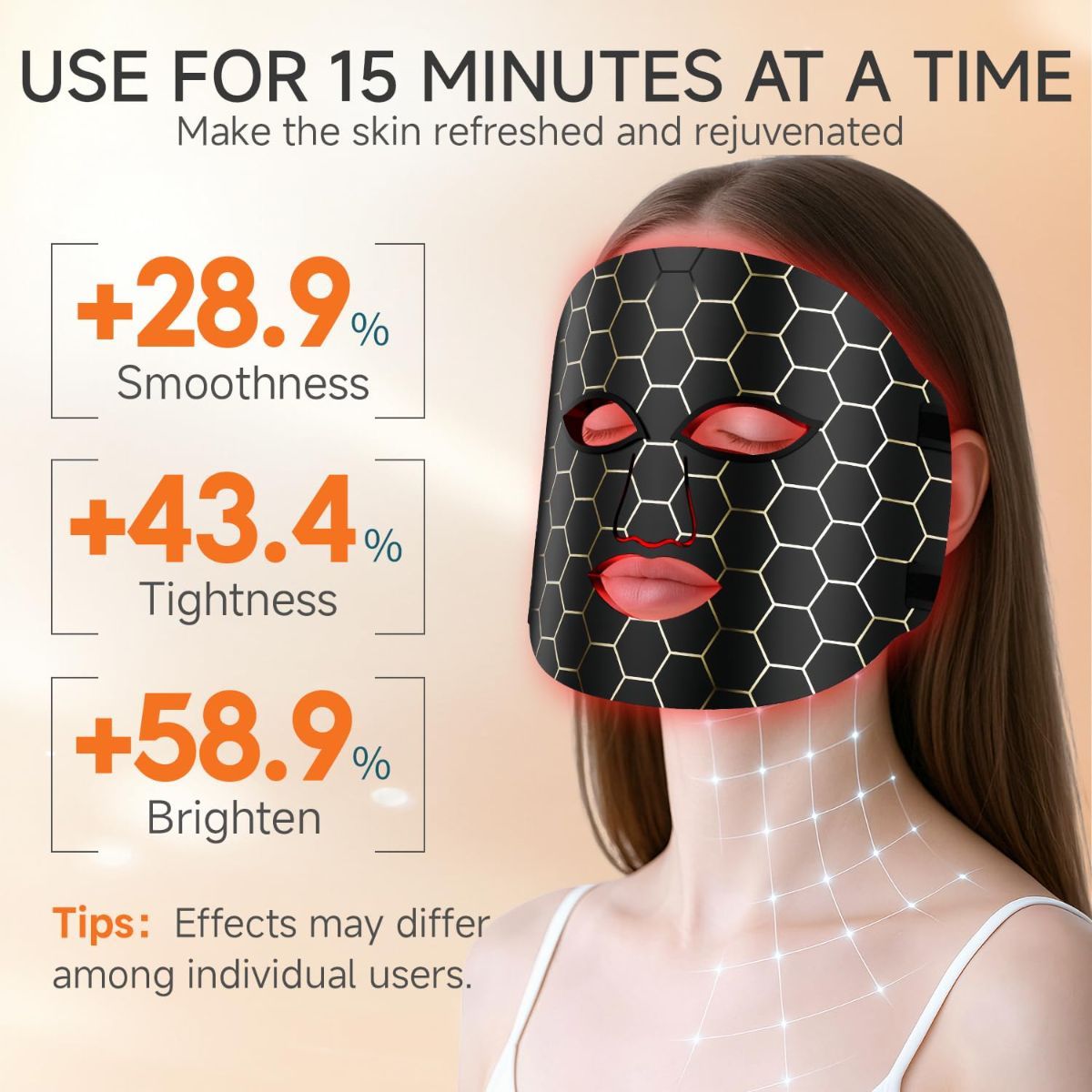4-Color LED Light Therapy Mask — Face, Rechargeable