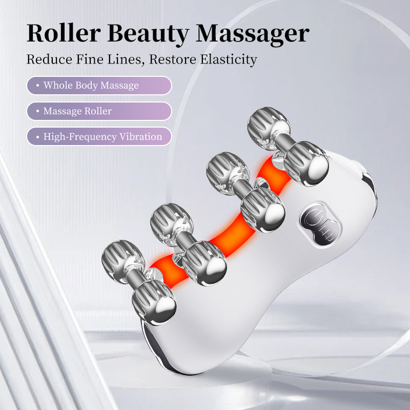 3D Roller Facial Massager — Vibration & High-Frequency Lifting Tool