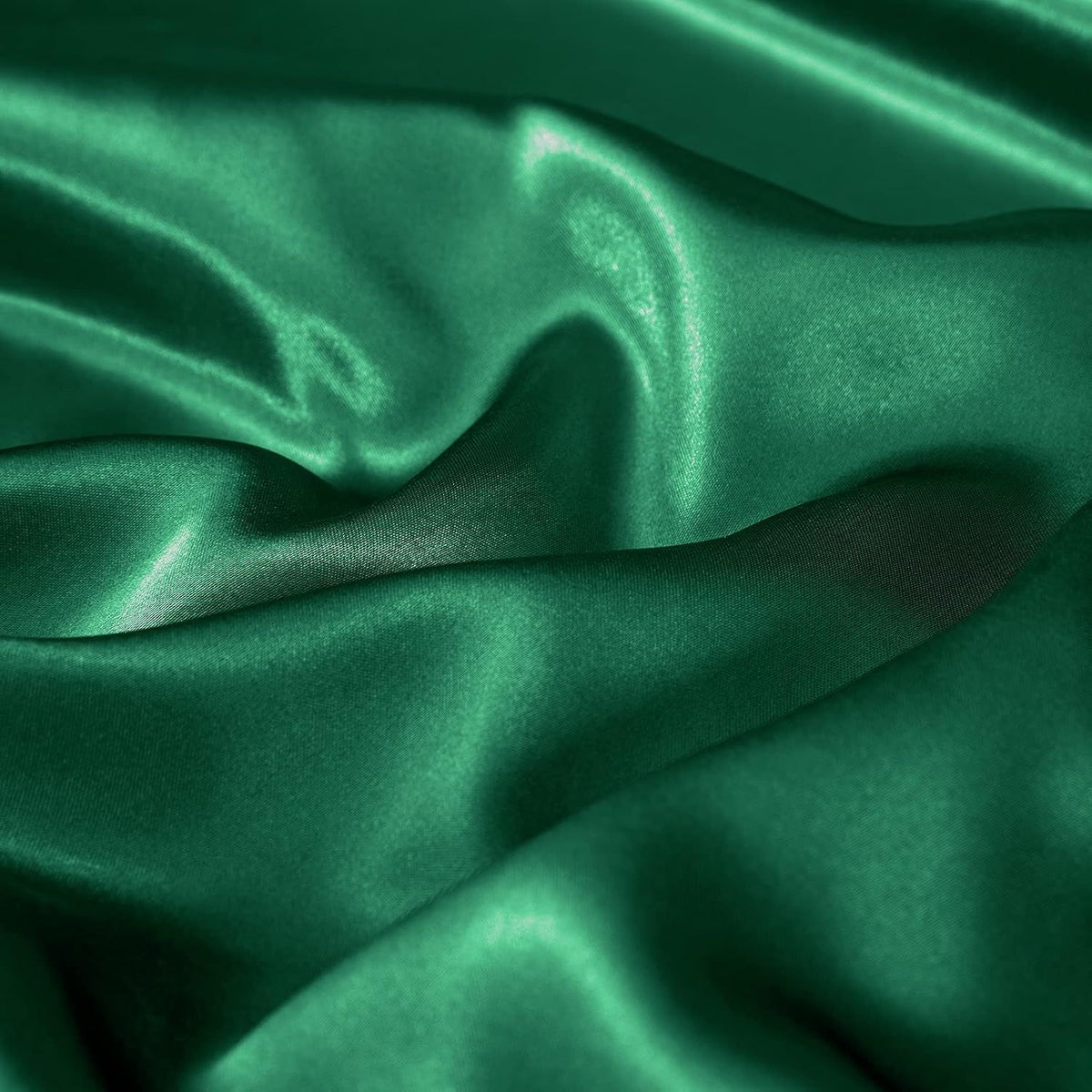 Satin Quilt Cover Set, Double — Green (3 Piece)