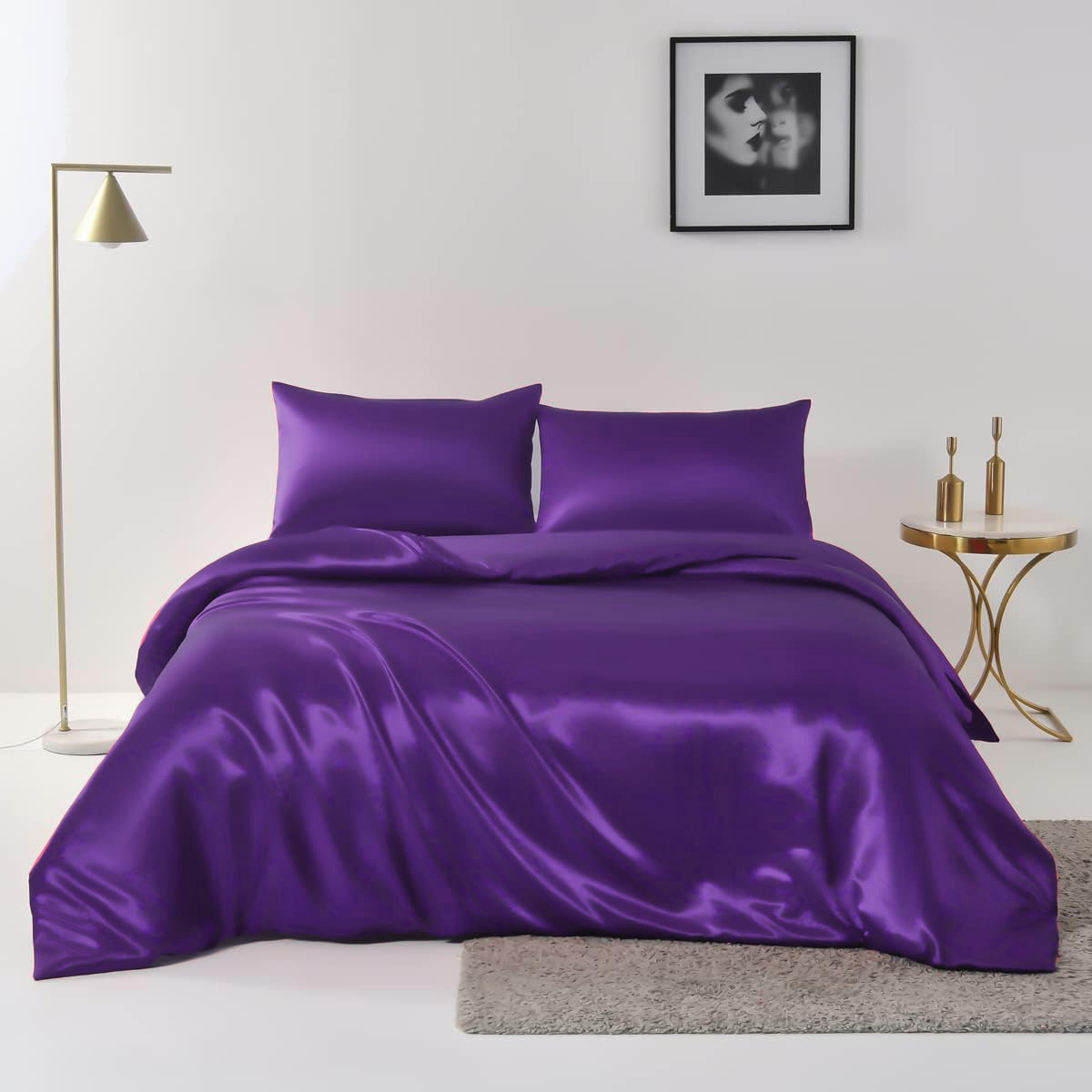 Satin Quilt Cover Set, Queen