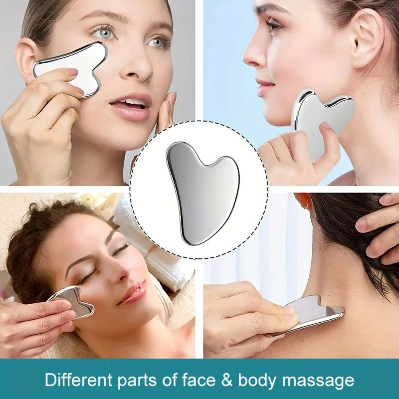 Stainless Steel Gua Sha & Roller Set (3-Piece) — Sculpt, Lift, Relax